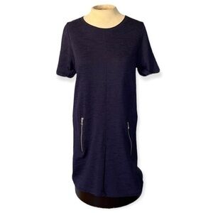 Gap Tunic/Dress short sleeve 2 side zipper hand pockets navy blue